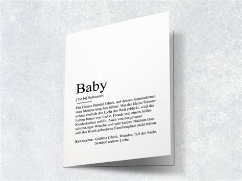 Karte Baby Definition Glückwunschkarte zur Geburt Schwangerschaft