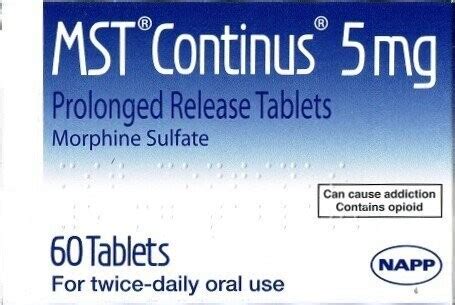 Mst Continus 10mg Prolonged Release Tablets Morphine