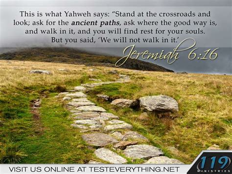 Jeremiah 616 This Is What The Lord Says Stop At The Crossroads And