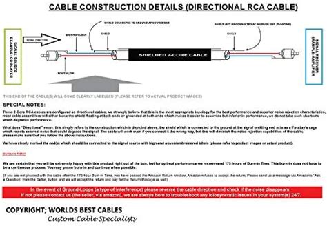 Foot Directional High Definition Audio Interconnect Cable Pair