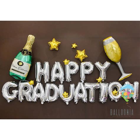 Jual Set Foil Balloon Simple Graduation Dekorasi Balon Wisuda