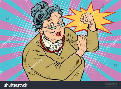 Granny Old Lady We Can Do Stock Vector Royalty Free 561583468