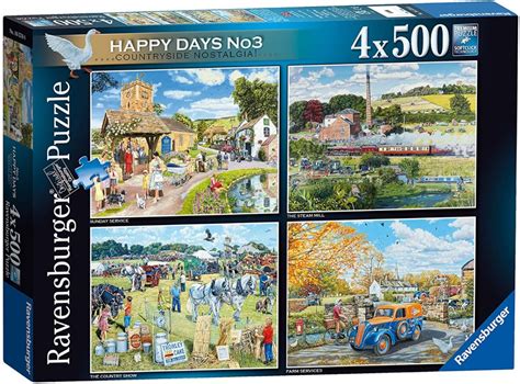 Ravensburger Happy Days No3 4x500 Piece Jigsaw Puzzles Game On