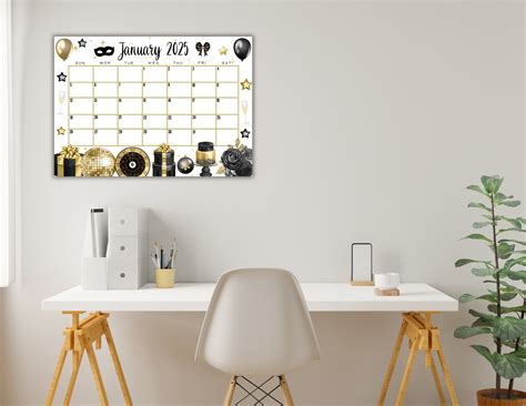 EDITABLE Printable January 2025 Calendar Beautiful New Year's Day ...