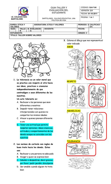 Cuaderno de Valores para Niños Materiales Educativos para Maestras