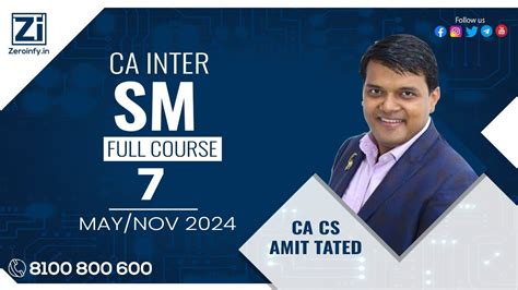 Ca Inter Sm Full Course May Nov Ca Cs Amit Tated Youtube