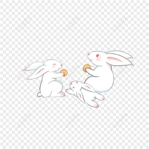 Jade Rabbit Eating Moon Cake Jade Rabbit Moon Rabbit Moon Cake PNG