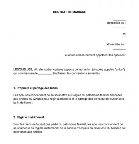 Exemple De Contrat De Mariage Separation De Biens Le Meilleur Exemple