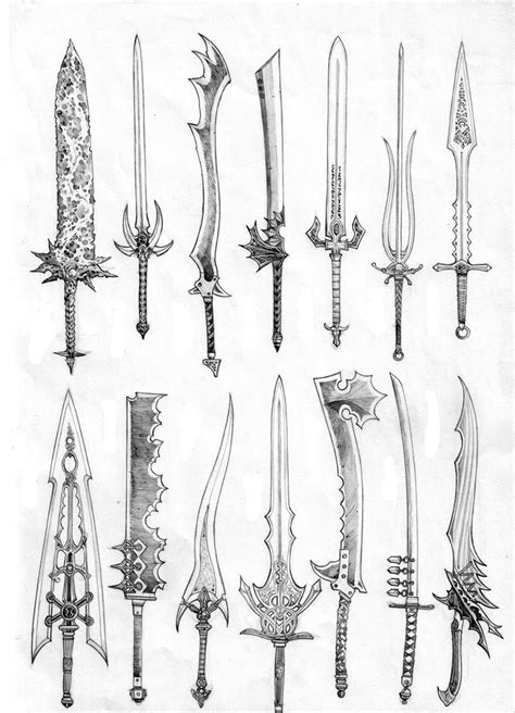 Swords Of Pantheron Ii By Anoccomir On Deviantart Sword Drawing