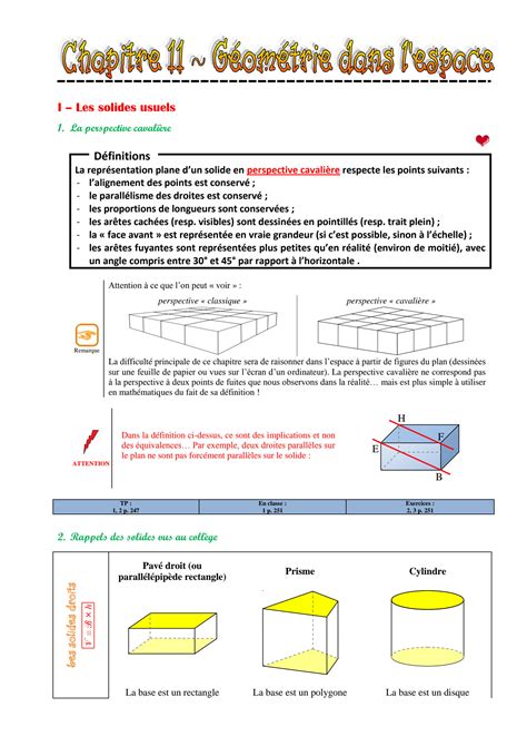 Solution Geometrie Dans L Espace Resume De Cours Studypool