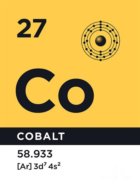 Periodic Element B - 27 Cobalt Co Digital Art by Organic Synthesis - Pixels
