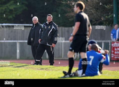 Hornchurch Manager Jim McFarlane And Assistant Grant Gordon Look On