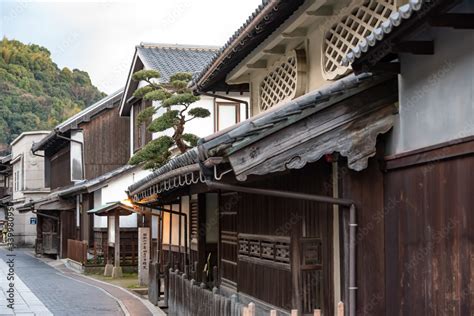 Takehara Townscape Conservation Area In Dusk The Streets Lined With