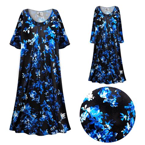 Sold Out Plus Size Women Blue Eden Night Print Sleep Gown Muumuu