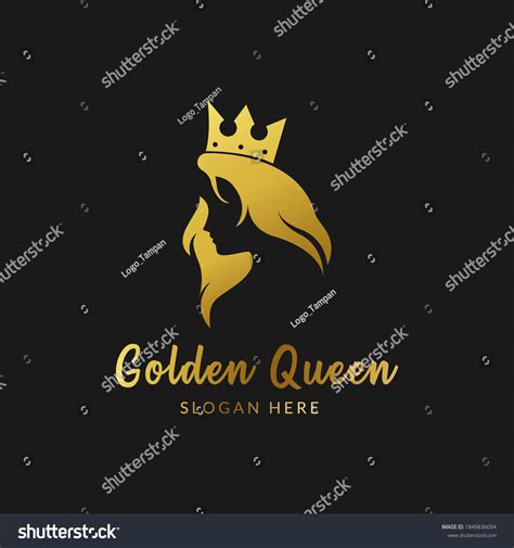 Golden Queen Logo Luxury Beauty Salon Stock Vector Royalty Free