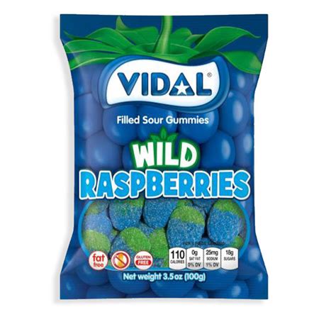 Vidal Filled Sour Gummies Wild Raspberries 3 5 Oz Bag All City Candy