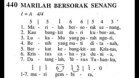 Marilah Bersorak Senang Madah Bakti No Masa Paskah Lagu