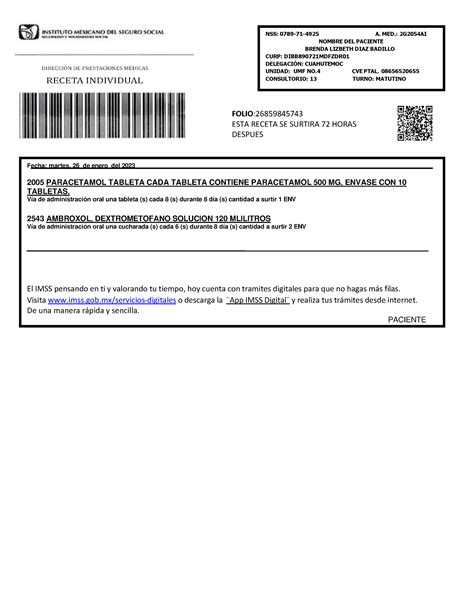 Arriba Imagen Paracetamol Receta Imss Abzlocal Mx