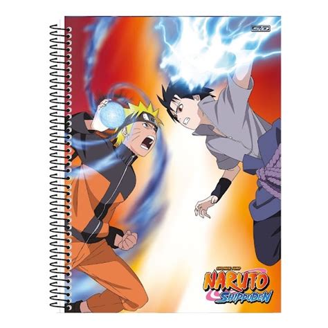 Caderno 10 Materias Naruto Grande 160 Folhas Capa Dura Original