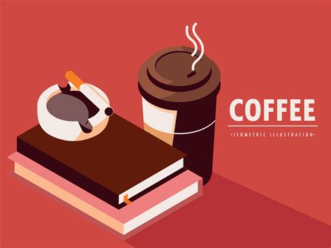 coffee cup and books 11126360 Vector Art at Vecteezy