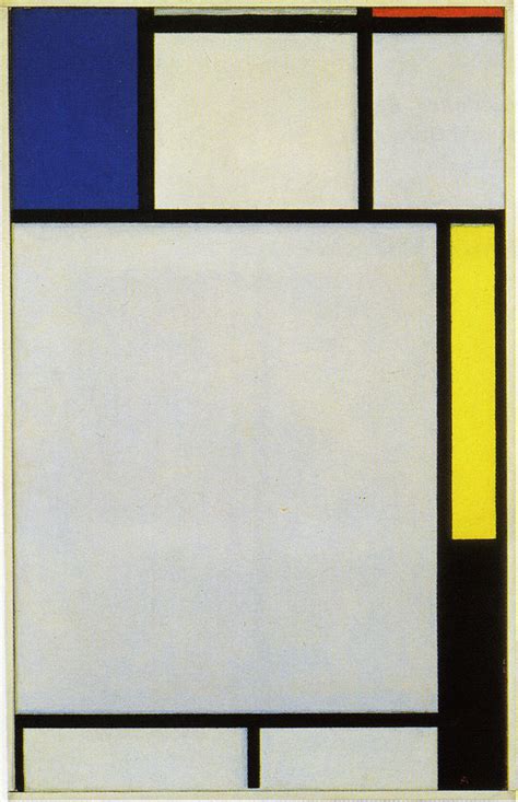 Piet Mondrian Composition With Blue Red Yellow And Black