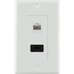 GE UltraPro 1 HDMI And 1 Ethernet RJ45 Combination Wall Plate 87722