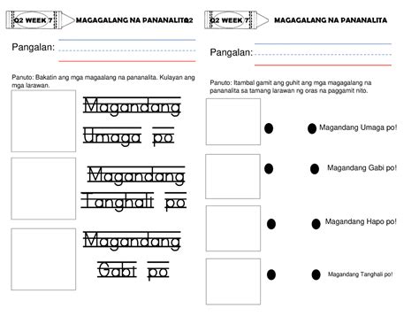 Prince 2 Kinder Activity Q2 Week 7 Magagalang Na Pananalita Pangalan Panuto Bakatin Ang