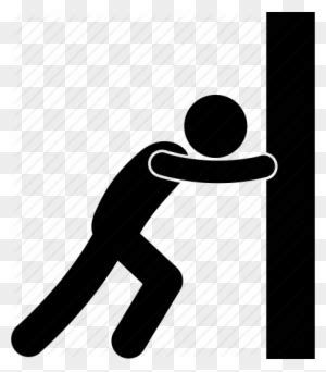 Man Pushing Icon Clipart Stretching Clip Art - Man Pushing A Wall ...