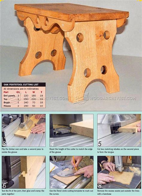 Oak Footstool Plans • Woodarchivist