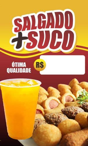 Banner Salgado C Suco 65x100 Lona R 47 49 Salgadinhos Salgados