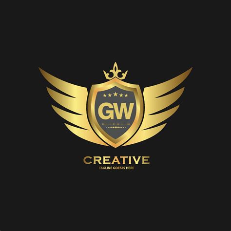 Abstract Letter Gw Shield Logo Design Template Premium Nominal