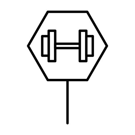 Gym Fitness Center Icon for Workout Facilities, Exercise Programs, and