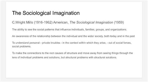 Sociological Imagination