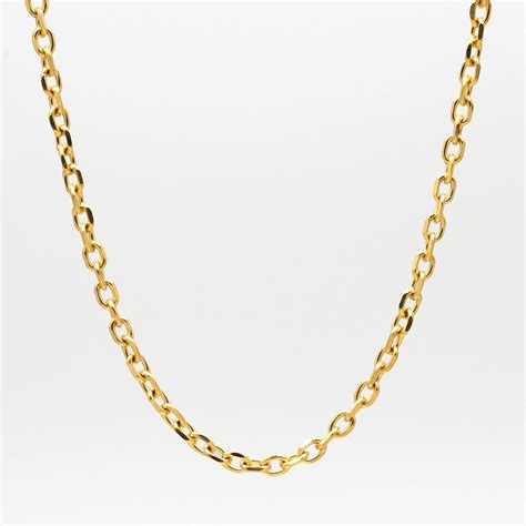 cable chain necklace mm  gold  tarnish
