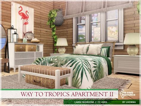 Lhonna S Way To Tropics Apartment Bedroom In 2024 Sims 4 Bedroom