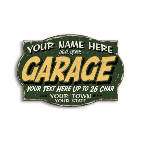 Personalized Vintage Garage Sign | Personalized Garage | Custom Personalized Signs | From ...