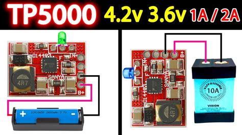 Tp5000 Single Cell Lipo Charger Module 4 2v 3 6v 1a 2a Lithium Ion Battery Charging Board