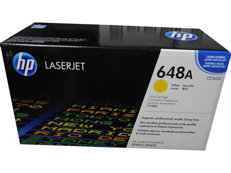 Hp Ce262a 648a Yellow Toner Cartridge Damaged Open Box Oem