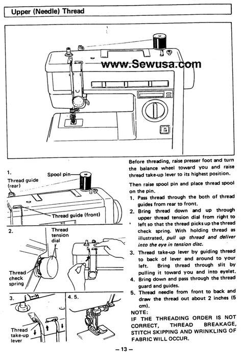 Brother VX 940 950 Sewing Machine Threading Diagram NEEDLES N PINS