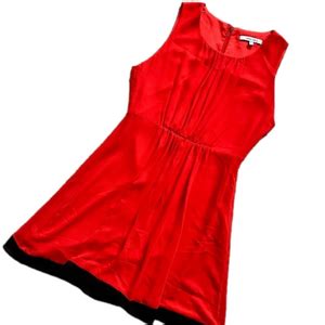 Naked Zebra Dresses Naked Zebra Red Sleeveless Elastic Waist Black