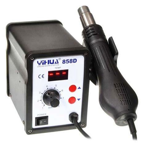 Yihua 858D Hot Air Soldering Rework SMD Station Incl 3 Nozzles 100C Up To 500C Soldering