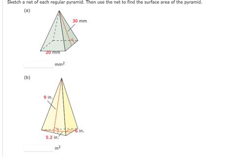 Solved Sketch a net of each regular pyramid. Then use the | Chegg.com