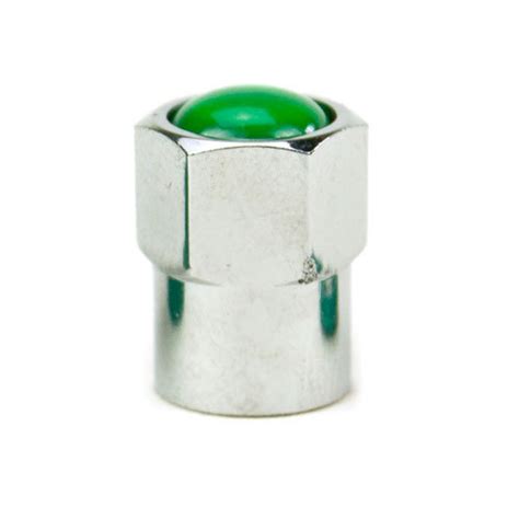 Chromed Plastic Valve Cap With Green Nitrogen Top Tire Valve Stems