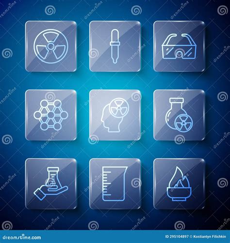 Set Line Test Tube And Flask Laboratory Glassware Or Beaker Alcohol