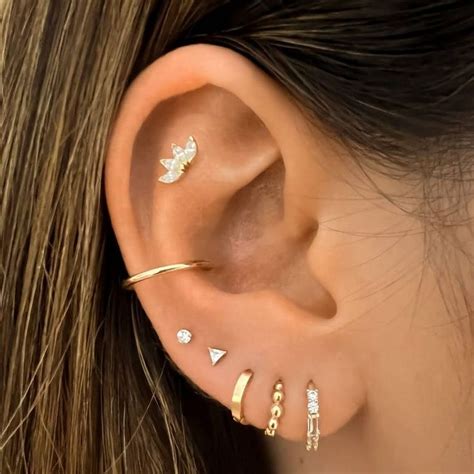 Gold Cartilage Earrings Assolari On Instagram Memorable Ear