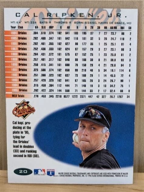 Fleer Blue Foil Tiffany Cal Ripken Jr Hof Rare Glossy Parallel