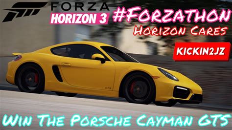 Forzathon Win The Porsche Cayman GTS Horizon Cares Challenges Forza