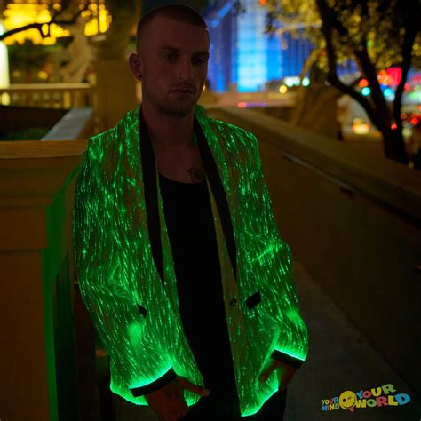 Fiber Optic Clothing Led Light Up Jacket For Men Burning Man Etsy Light Up Hoodie Light Up