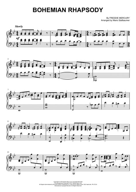 Bringen Ruhm Wiederholt partition piano bohemian rhapsody pdf ...