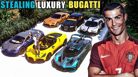 Gta 5 Stealing Luxury Bugatti Cars With Cristiano Ronaldo Real Life